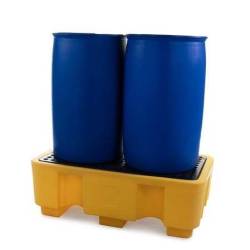 Paleta (wanna) wychwytowa Jonesco, polietylenowa, 250 l, 2 beczki, żółty